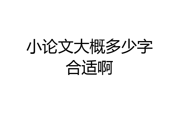 小论文大概多少字合适啊