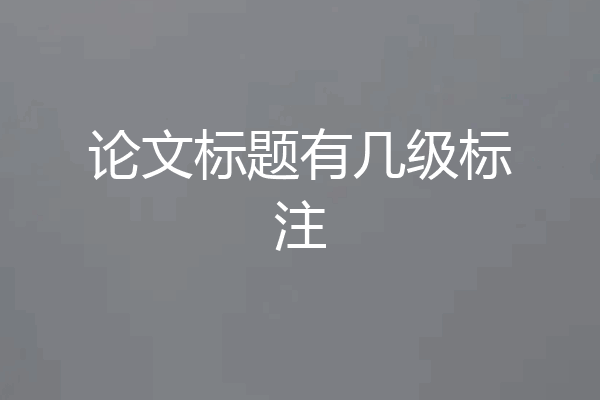 论文标题有几级标注