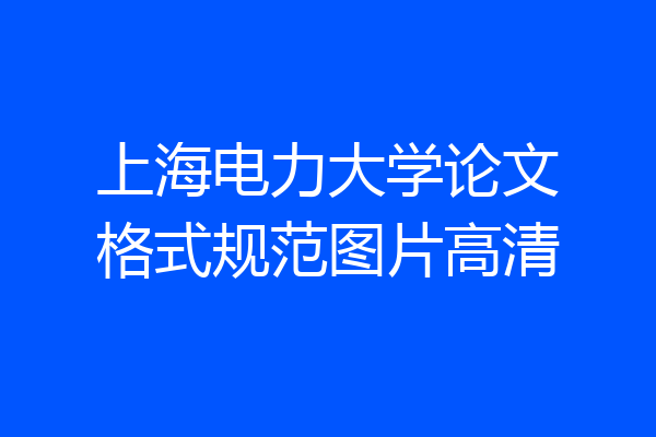 上海电力大学论文格式规范图片高清