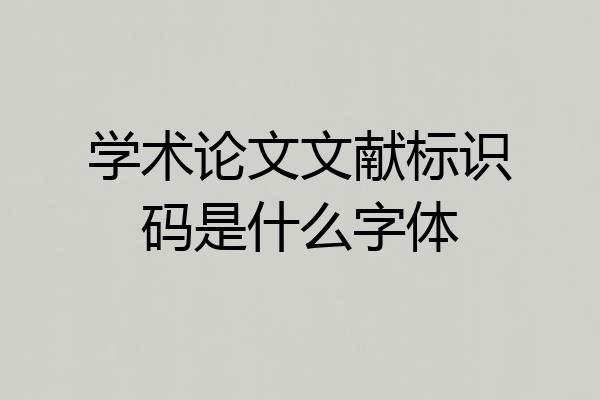 学术论文文献标识码是什么字体