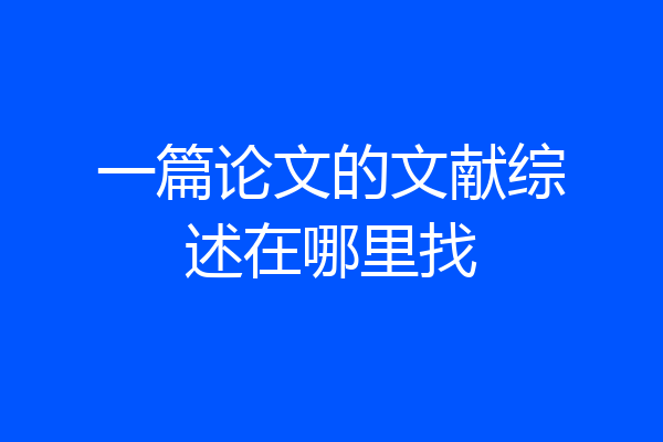 一篇论文的文献综述在哪里找