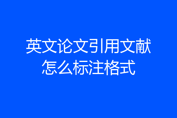英文论文引用文献怎么标注格式