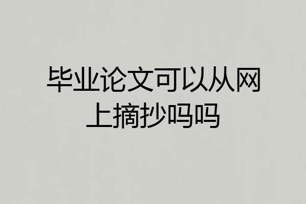 毕业论文可以从网上摘抄吗吗