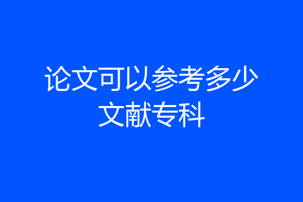 论文可以参考多少文献专科