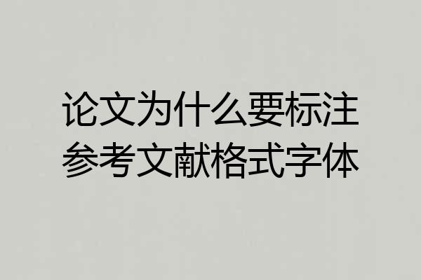 论文为什么要标注参考文献格式字体