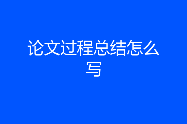 论文过程总结怎么写
