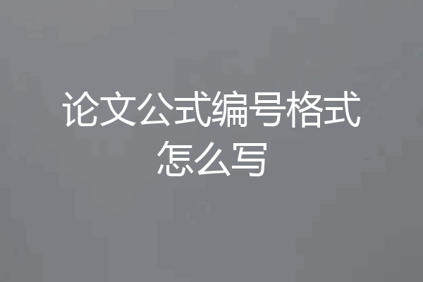 论文公式编号格式怎么写