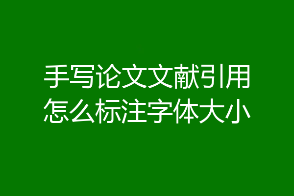 手写论文文献引用怎么标注字体大小
