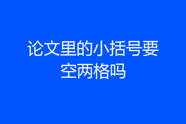 论文里的小括号要空两格吗