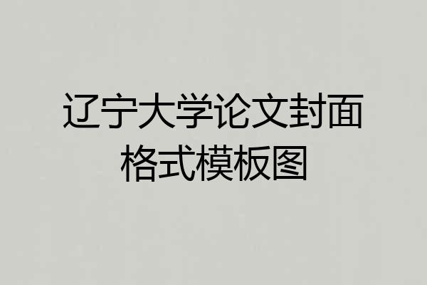 辽宁大学论文封面格式模板图
