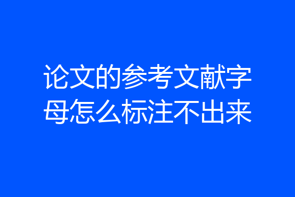 论文的参考文献字母怎么标注不出来