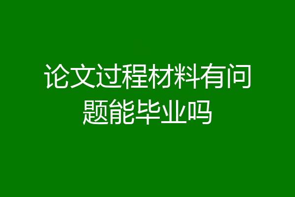 论文过程材料有问题能毕业吗