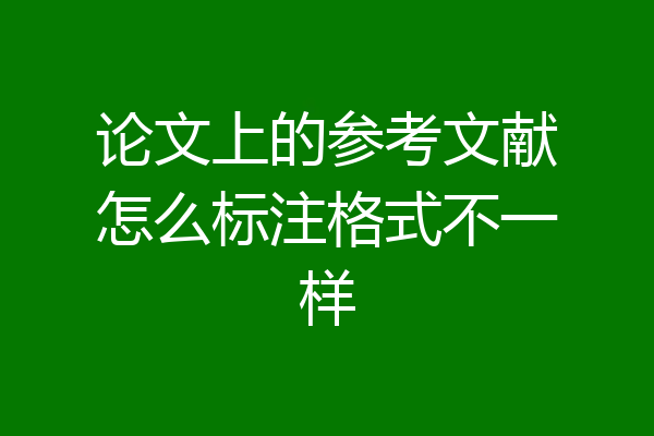 论文上的参考文献怎么标注格式不一样