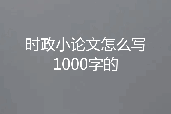 时政小论文怎么写1000字的