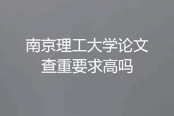 南京理工大学论文查重要求高吗