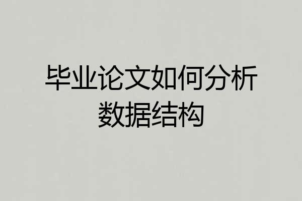 毕业论文如何分析数据结构