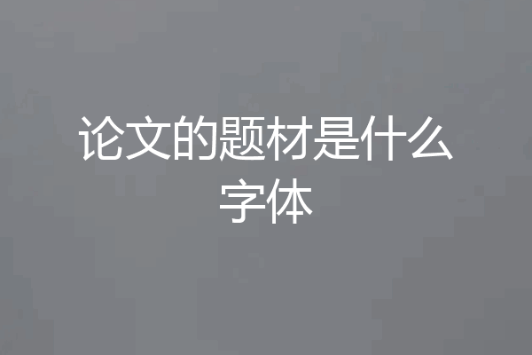 论文的题材是什么字体