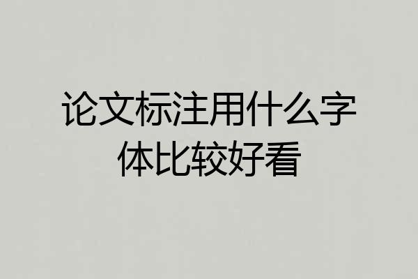 论文标注用什么字体比较好看