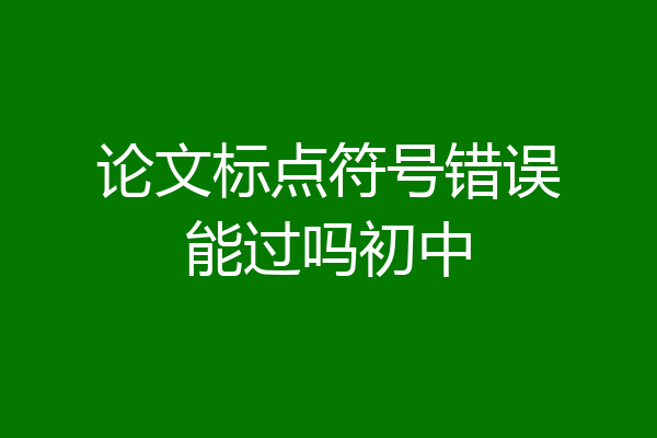 论文标点符号错误能过吗初中