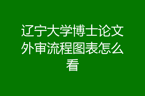 辽宁大学博士论文外审流程图表怎么看