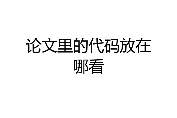 论文里的代码放在哪看