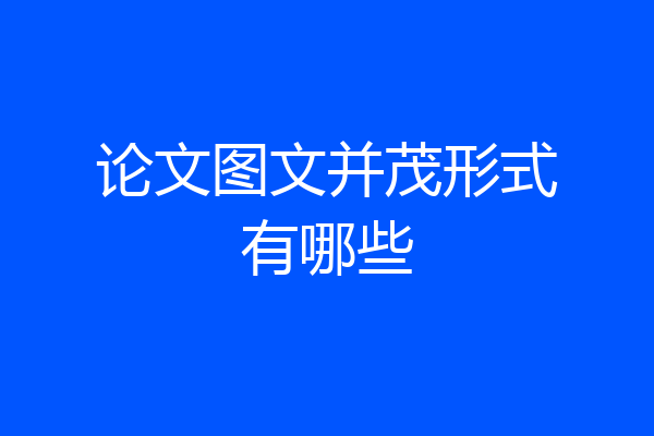 论文图文并茂形式有哪些