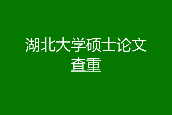湖北大学硕士论文查重