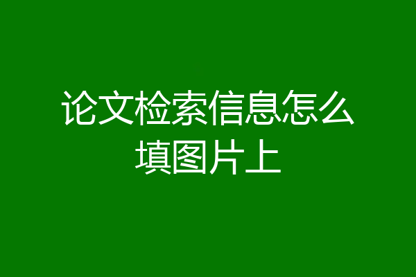 论文检索信息怎么填图片上