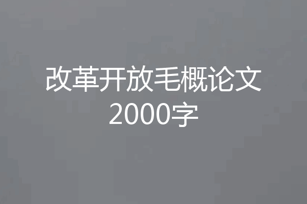 改革开放毛概论文2000字