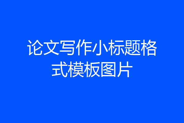 论文写作小标题格式模板图片