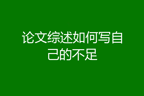 论文综述如何写自己的不足