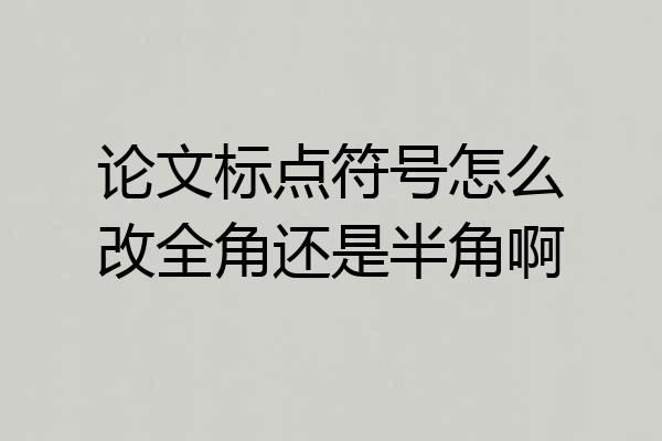论文标点符号怎么改全角还是半角啊