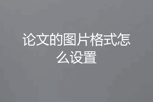 论文的图片格式怎么设置