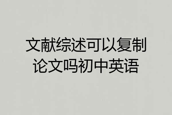 文献综述可以复制论文吗初中英语
