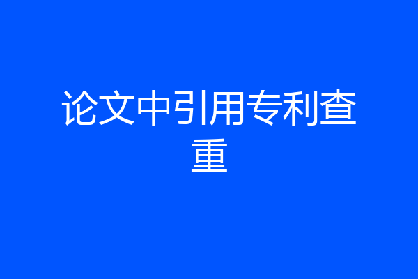 论文中引用专利查重