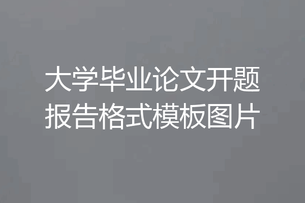大学毕业论文开题报告格式模板图片