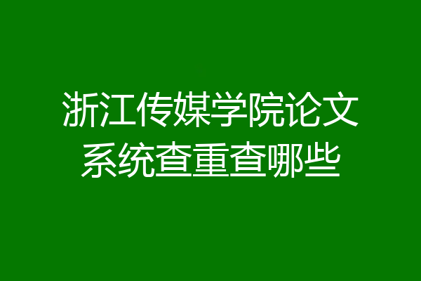 浙江传媒学院论文系统查重查哪些