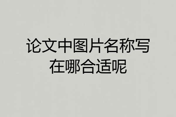 论文中图片名称写在哪合适呢