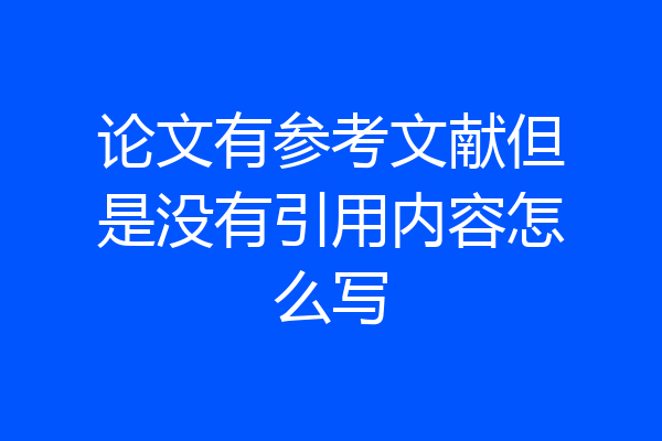 论文有参考文献但是没有引用内容怎么写