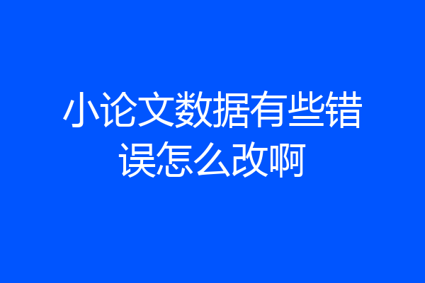 小论文数据有些错误怎么改啊
