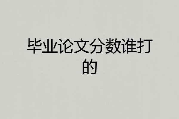 毕业论文分数谁打的