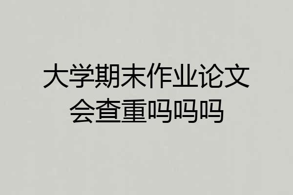 大学期末作业论文会查重吗吗吗