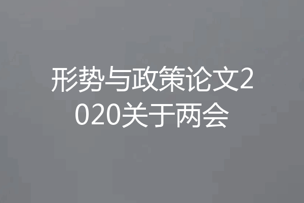 形势与政策论文2020关于两会