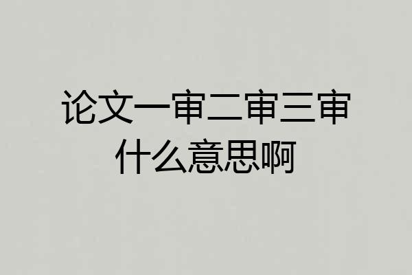 论文一审二审三审什么意思啊