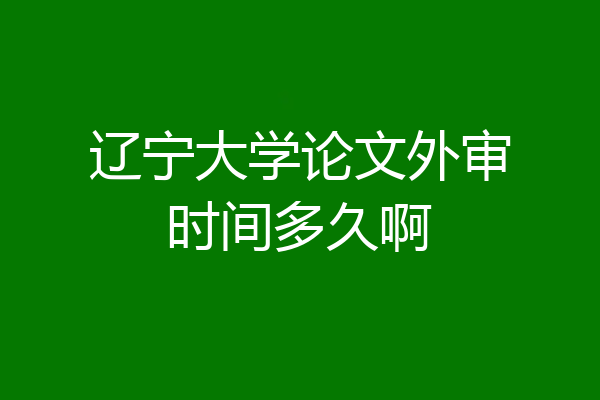 辽宁大学论文外审时间多久啊