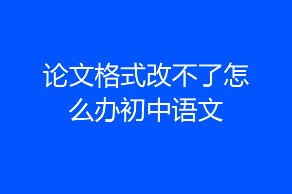 论文格式改不了怎么办初中语文