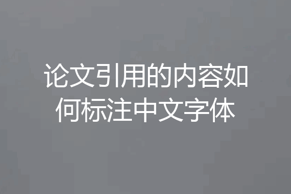 论文引用的内容如何标注中文字体
