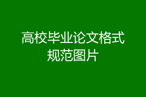高校毕业论文格式规范图片