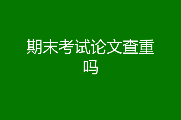 期末考试论文查重吗