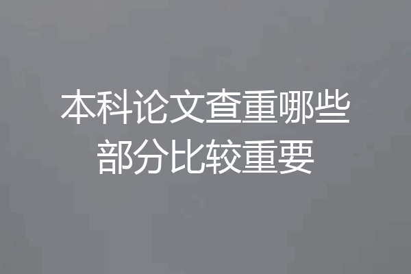 本科论文查重哪些部分比较重要